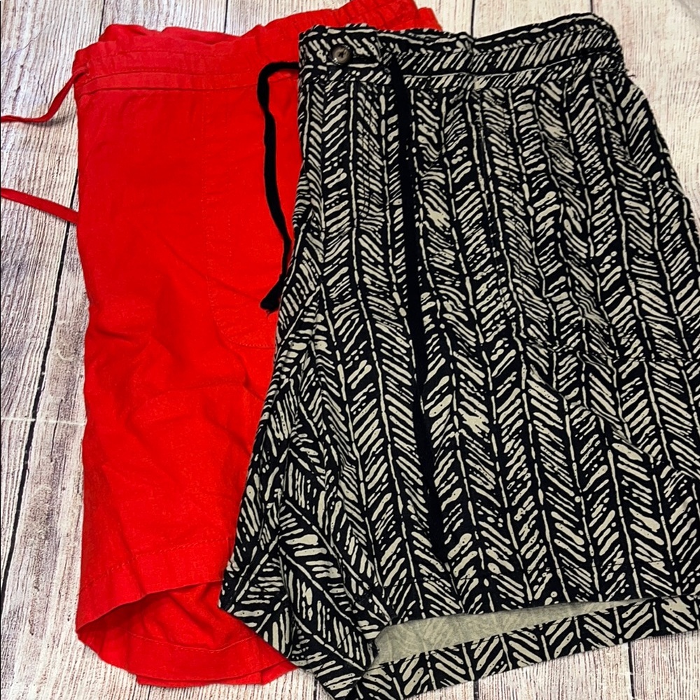 Lane Bryant Size 28 Shorts Plus Size Red Black Tan